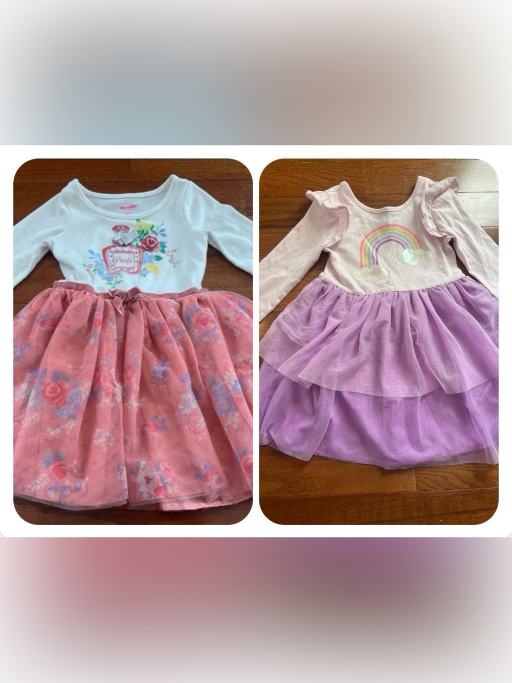 4T Toddler Girl Ruffle Dresses- Pink & Purple Mix